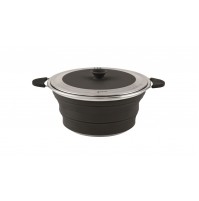 OUTWELL COLLAPS POT 2.5L WITH LID MIDNIGHT BLACK - COLLAPSIBLE CAMP COOKING POT